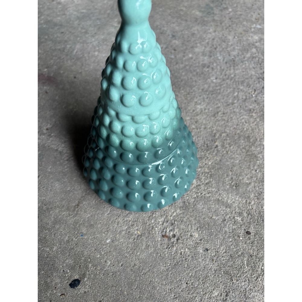 Teal Hobnail Ceramic Christmas Tree Candle Jar Lidded Ombré Blue/green Decor